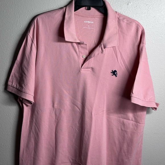 Express Men Polo Pink Short Sleeve Shirt Size XL - Picture 2 of 9